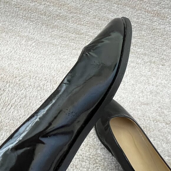 Vintage Jazz Black Leather Flats Shoes 7 Made in Spain - Picture 6 of 10